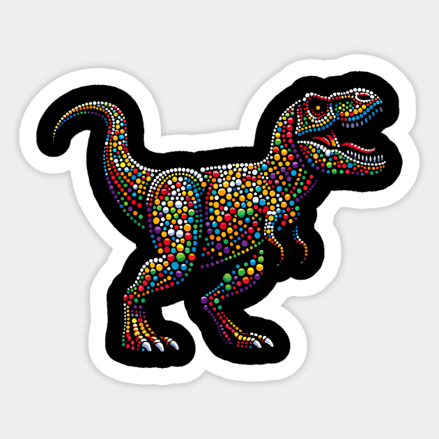 Dinosaur Happy International Dot Day 2024 Polka Dot Men Women Kids Sticker by AimArtStudio